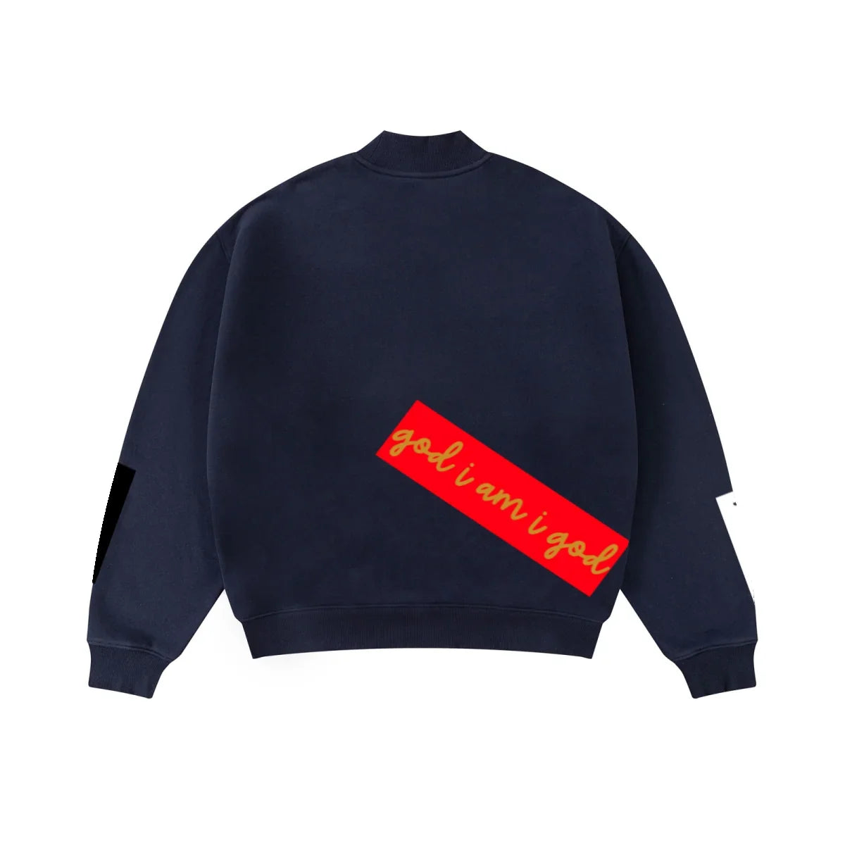 345GSM Men's Relaxed-Fit Fleece-Lined Mock-Neck Sweatshirt Midnight Blue