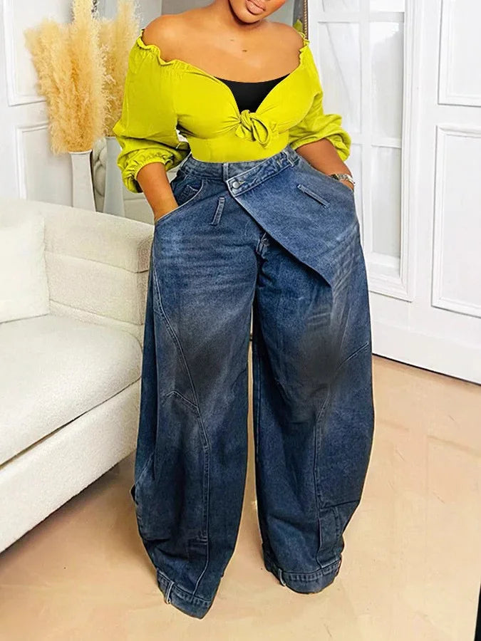 Retro Distressed Washed Jeans — view 6
