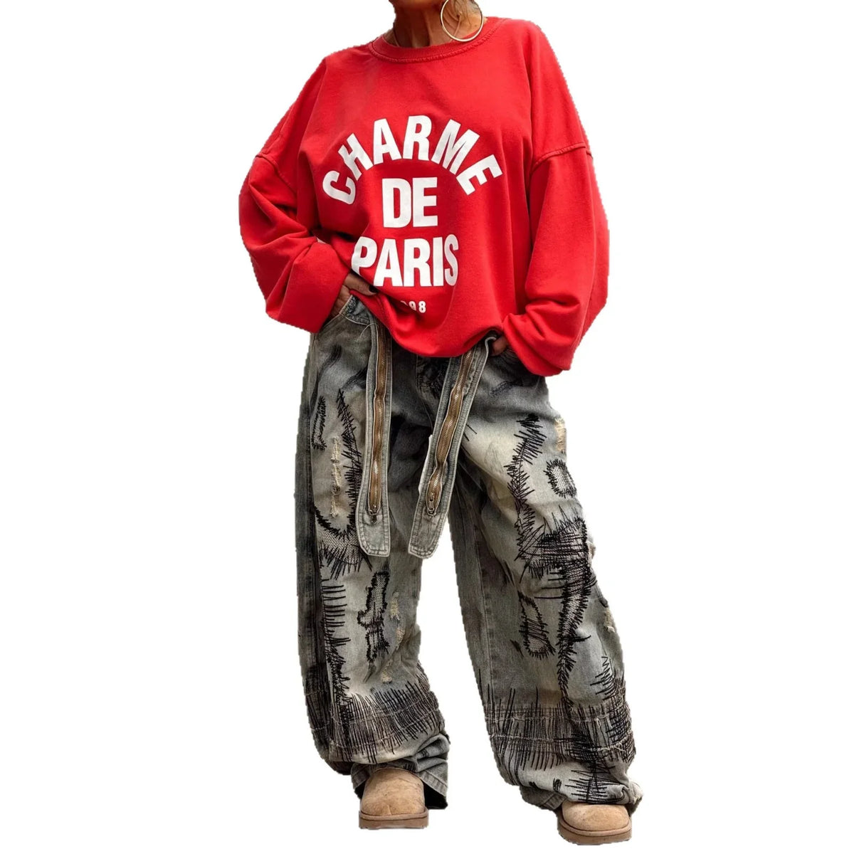 Bear Bow 3D Illusion Denim