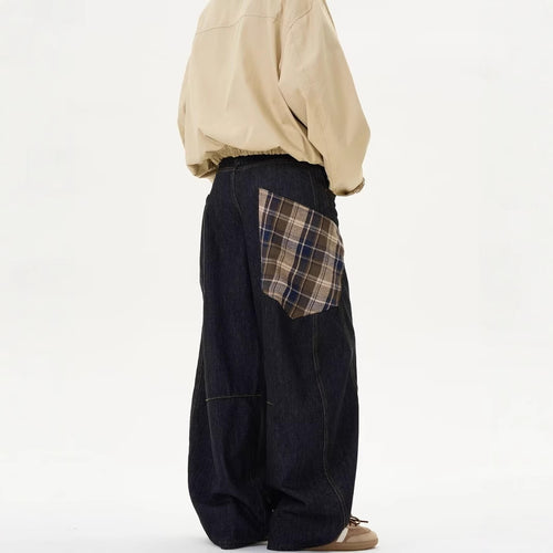 American high street washed loose straight leg pants