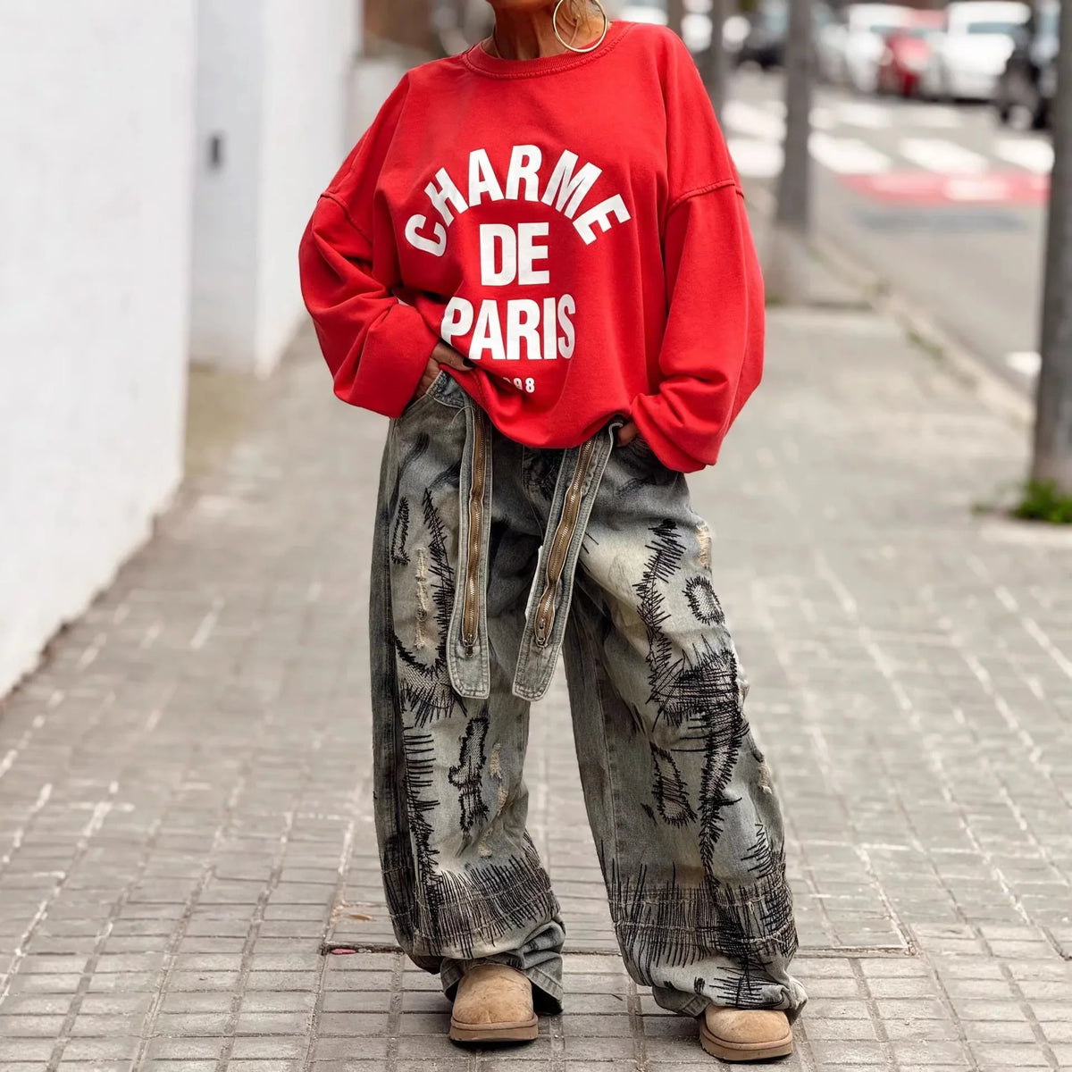 Bear Bow 3D Illusion Denim