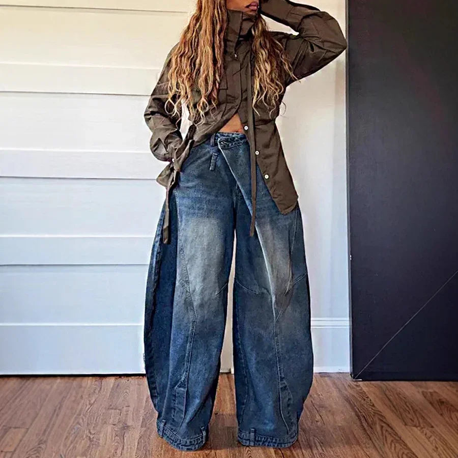 Retro Distressed Washed Jeans — view 4