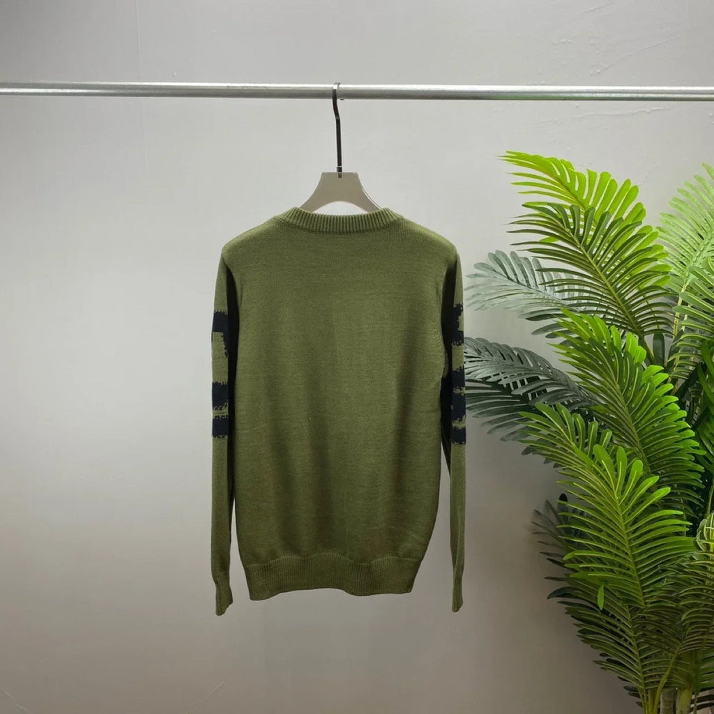 Que Long Sleeve Wool Sweater Letter Print