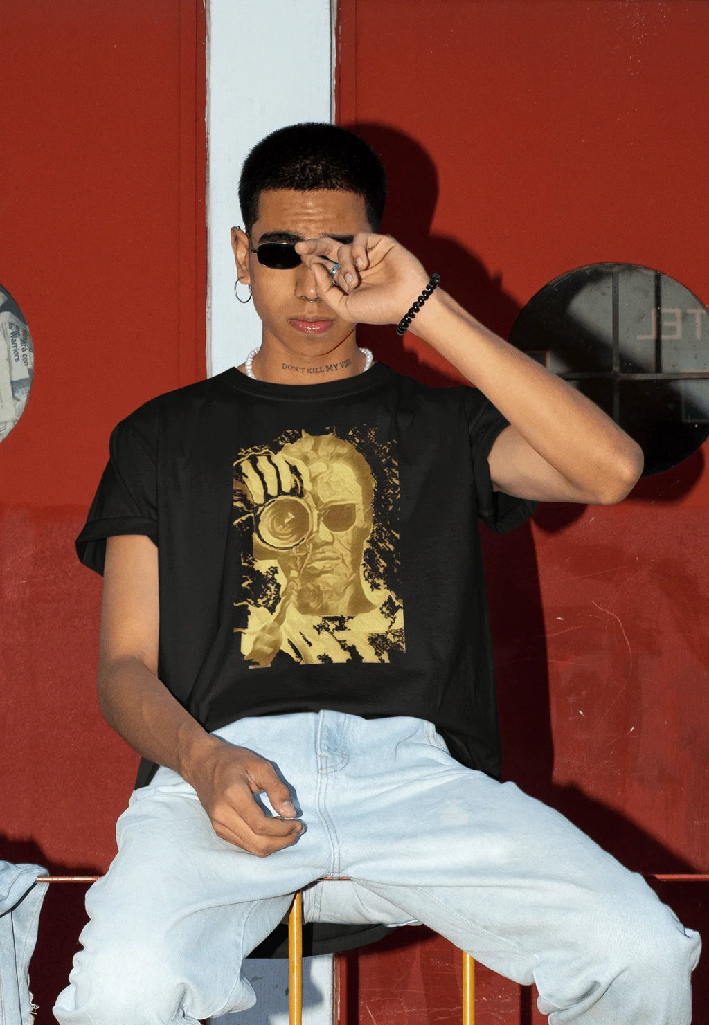 Printed photo op Black t shirt