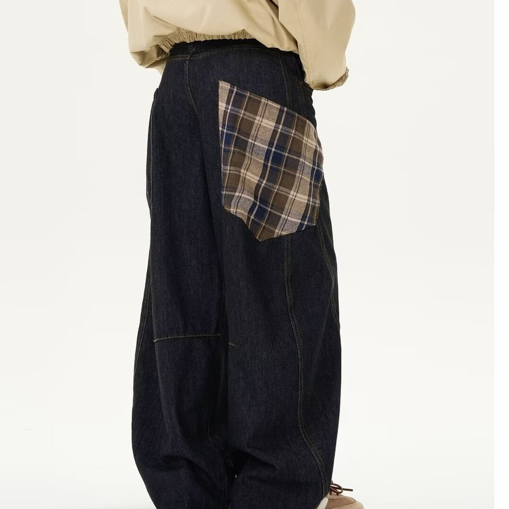 American high street washed loose straight leg pants