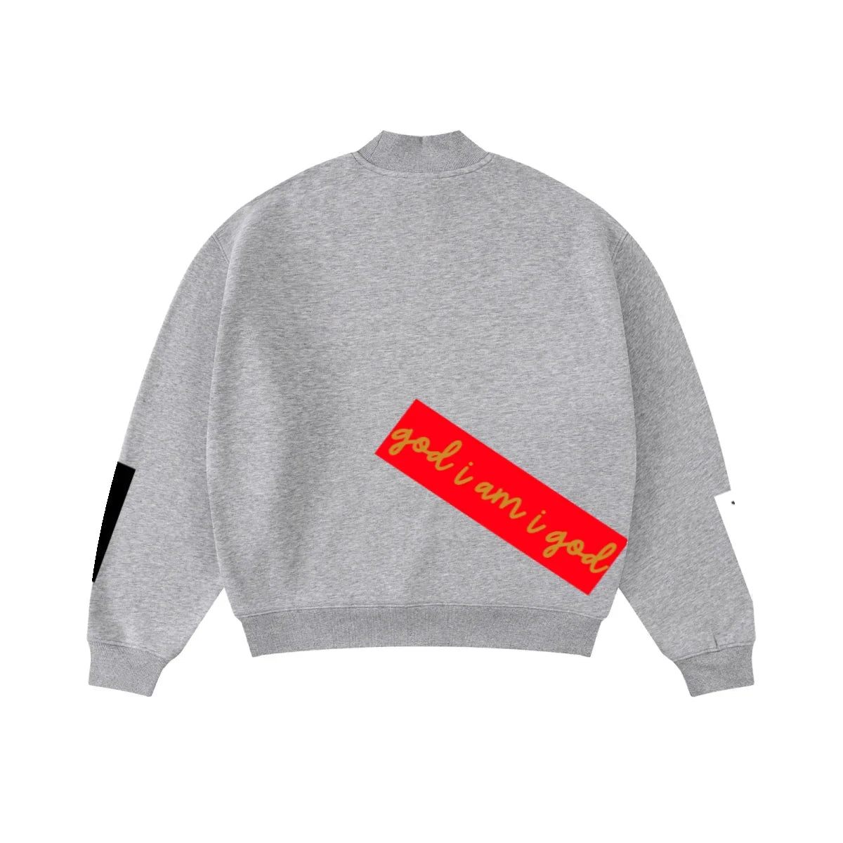 345GSM Men's Relaxed-Fit Fleece-Lined Mock-Neck Sweatshirt Heathered Grey