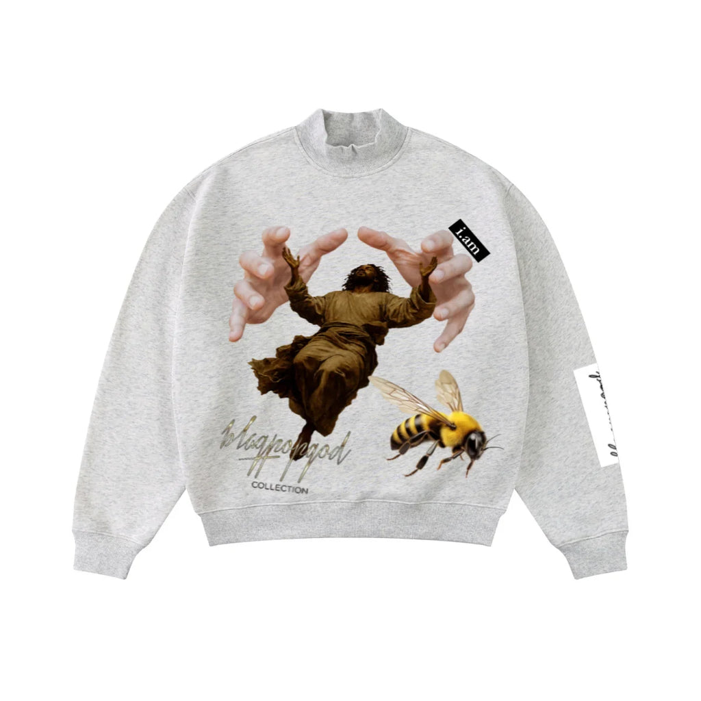 Ascension Mock-Neck Sweatshirt — Oatmeal Grey