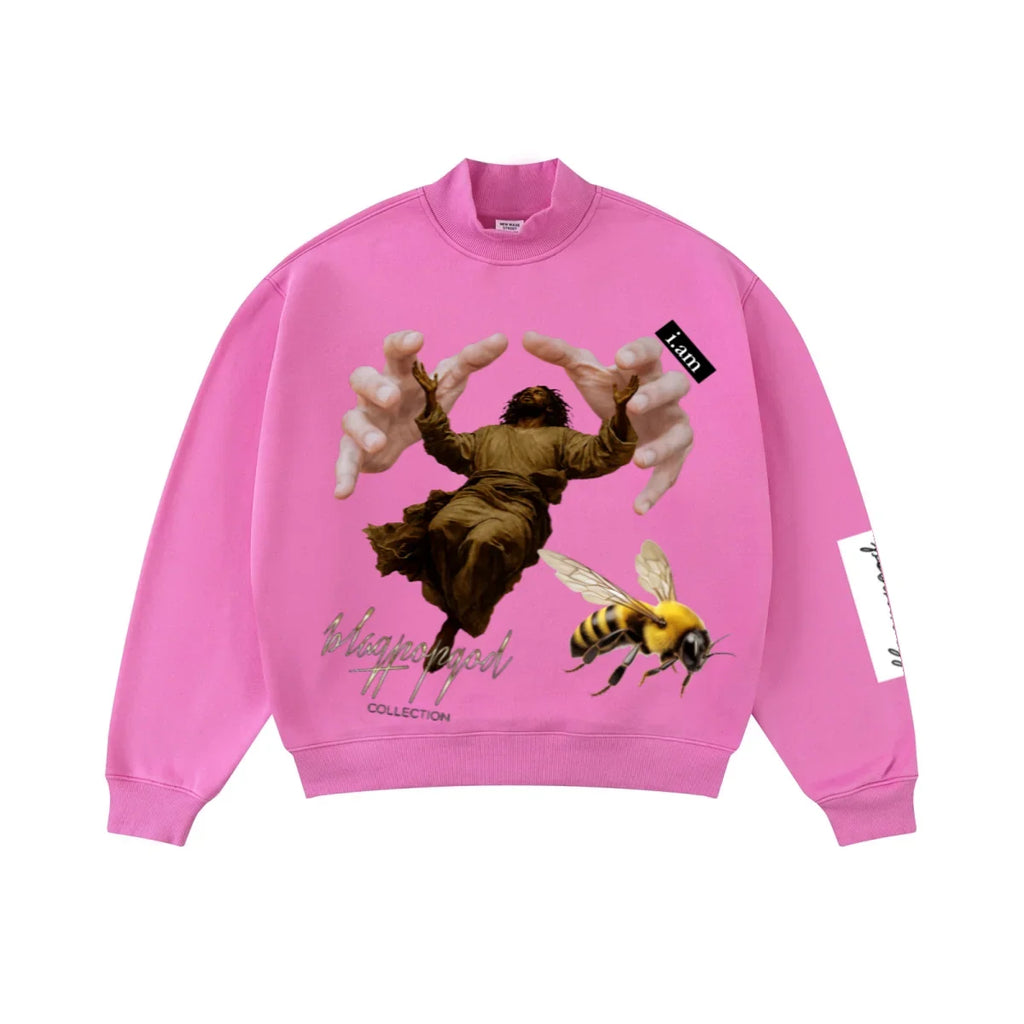 Ascension Mock-Neck Sweatshirt — Pink