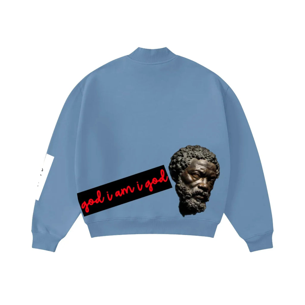 Ascension Mock-Neck Sweatshirt — Blue — view 3