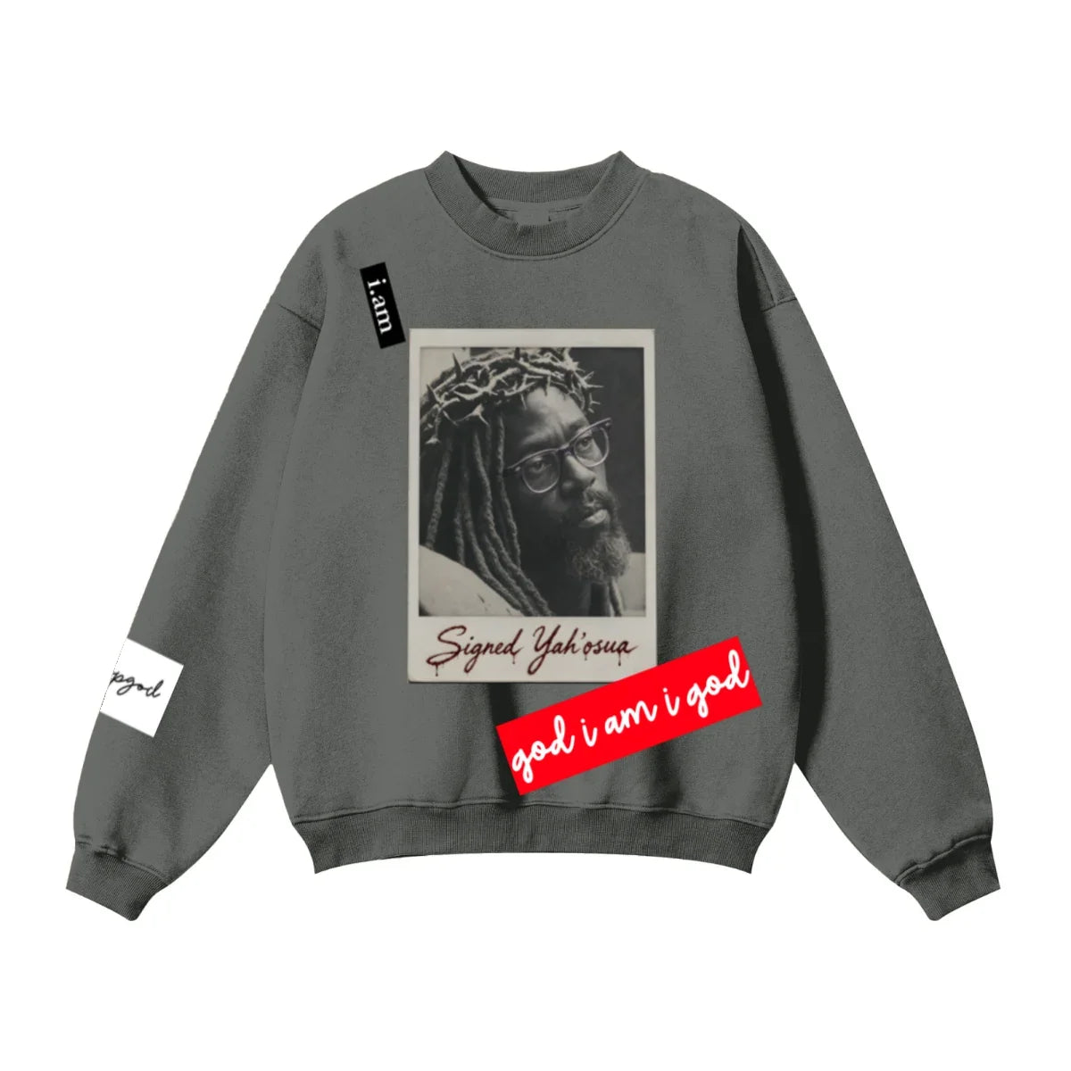 345GSM Women’s Solid-Color Crew Neck  Relaxed Fit Sweatshirt Gray
