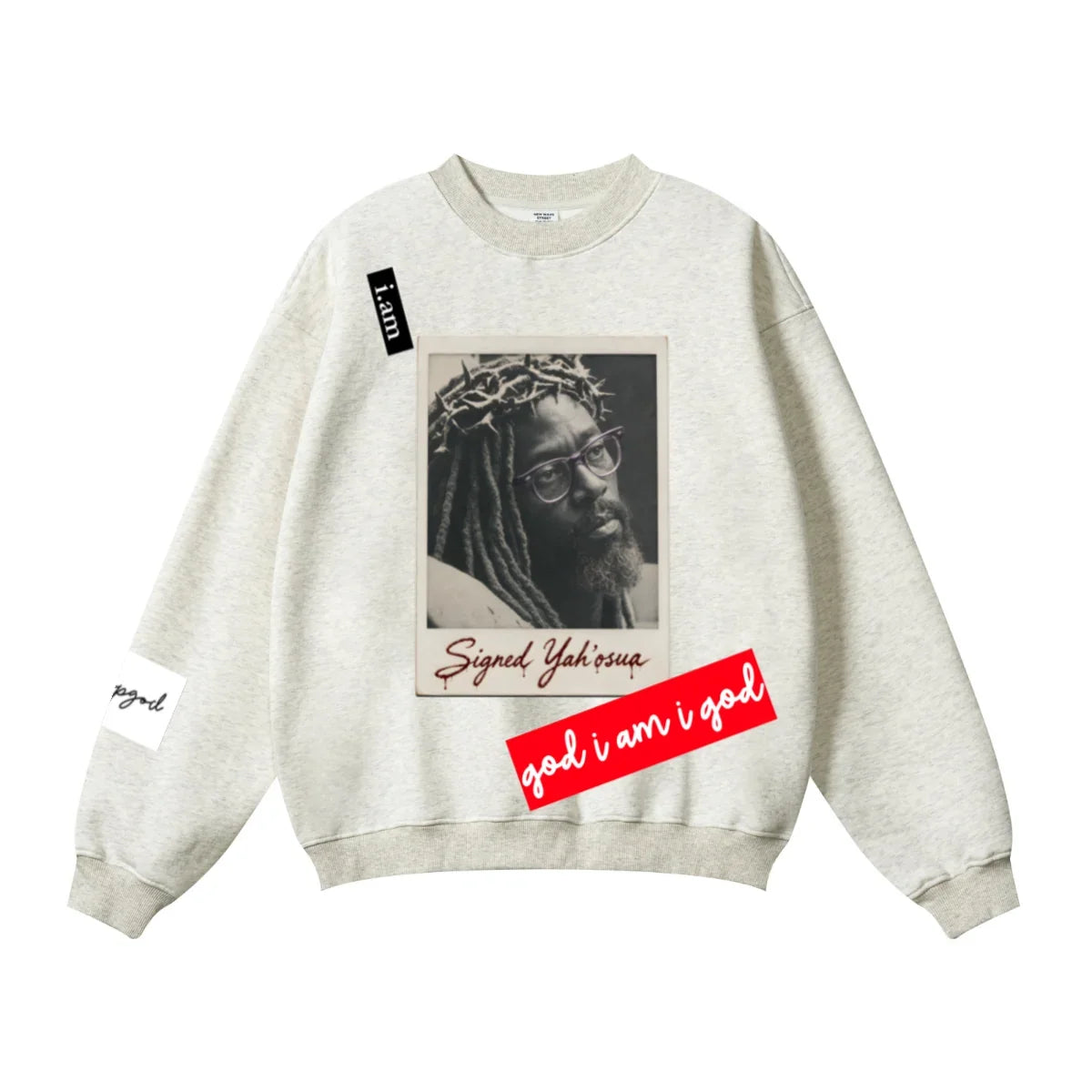 345GSM Women’s Solid-Color Crew Neck  Relaxed Fit Sweatshirt Wheat Ash