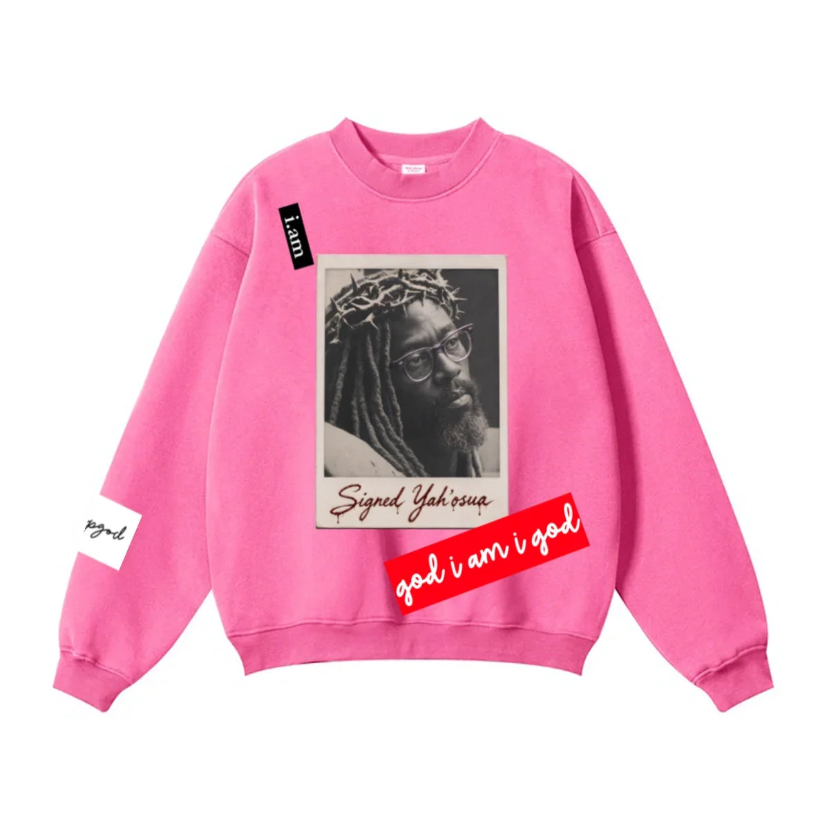 345GSM Women’s Solid-Color Crew Neck  Relaxed Fit Sweatshirt Dusty Pink