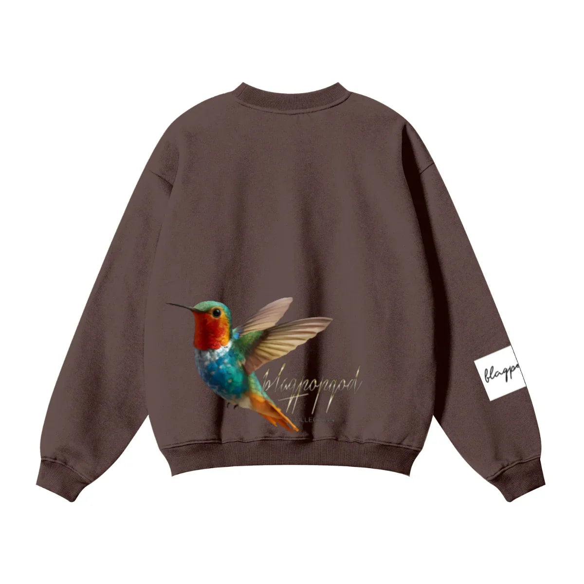 345GSM Women’s Solid-Color Crew Neck  Relaxed Fit Sweatshirt Buff Brown