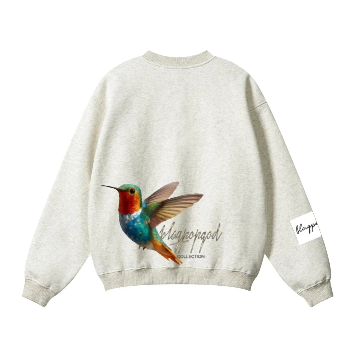 345GSM Women’s Solid-Color Crew Neck  Relaxed Fit Sweatshirt Wheat Ash