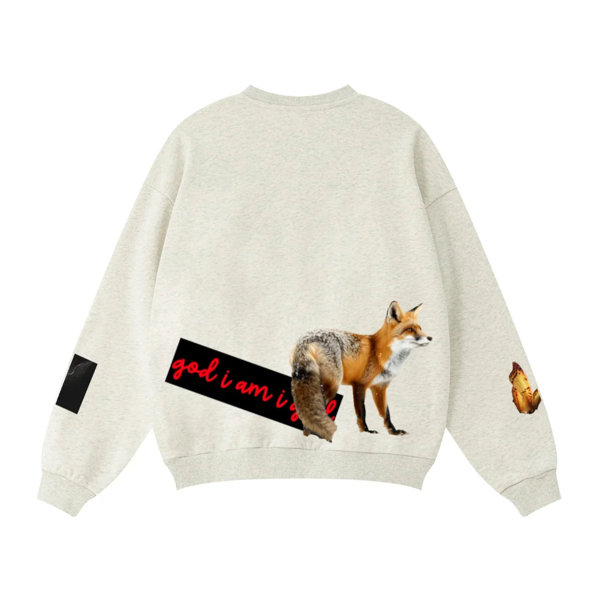 360GSM Unisex Solid-Color Loopback Crew Neck Sweatshirt Oatmeal