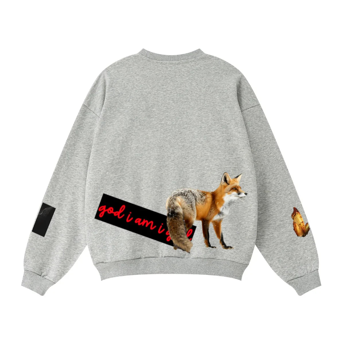 360GSM Unisex Solid-Color Loopback Crew Neck Sweatshirt Heather Gray