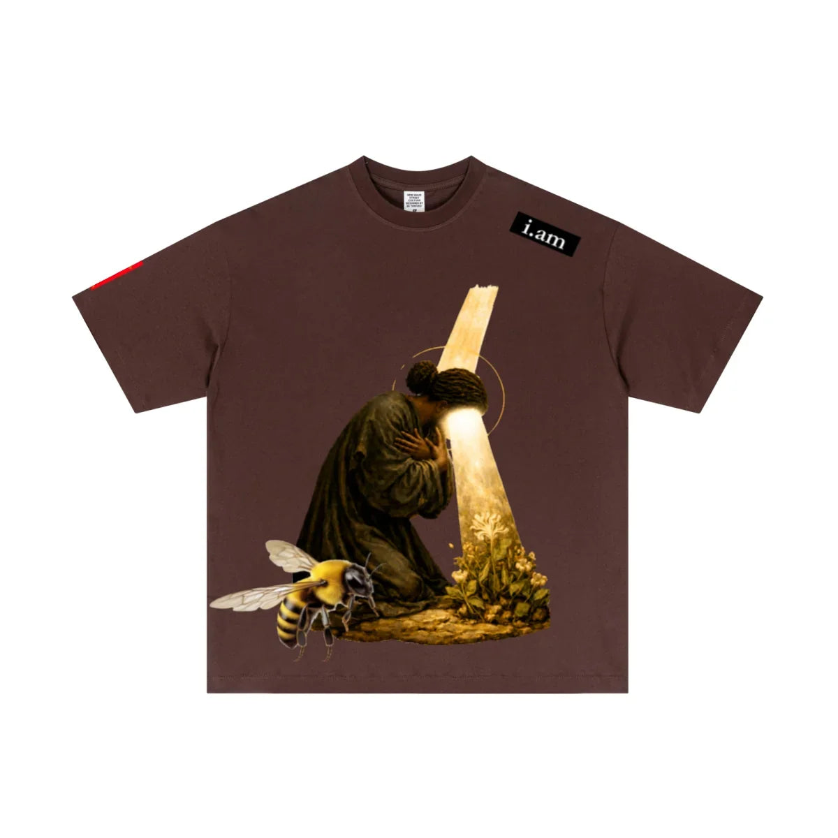 180GSM Men's Low-Shrink Lightweight Cotton T-Shirt Dark brown