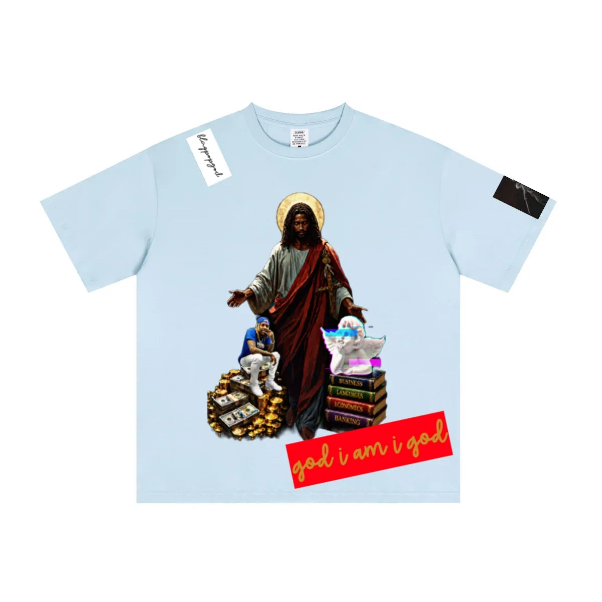235GSM Men's Low-Shrink Cool-Touch Cotton T-Shirt Light blue