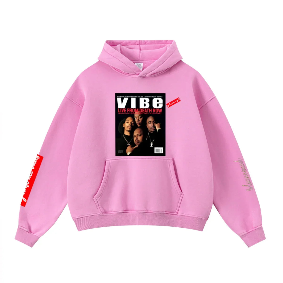 400GSM Unisex Washed Heavyweight Boxy-Fit Hoodie Vintage Peach Pink