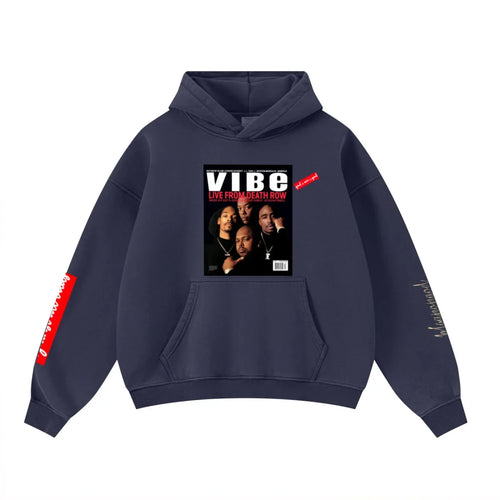 400GSM Unisex Washed Heavyweight Boxy-Fit Hoodie Vintage Royal Blue
