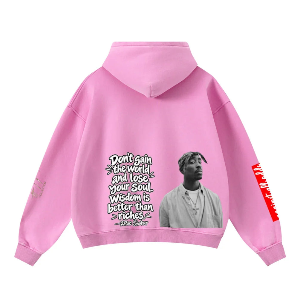 All Odds Washed Heavyweight Hoodie — Pink — view 2