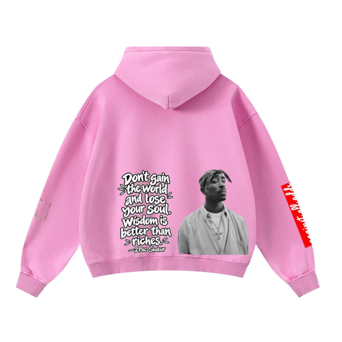 All Odds Washed Heavyweight Hoodie — Pink — view 2