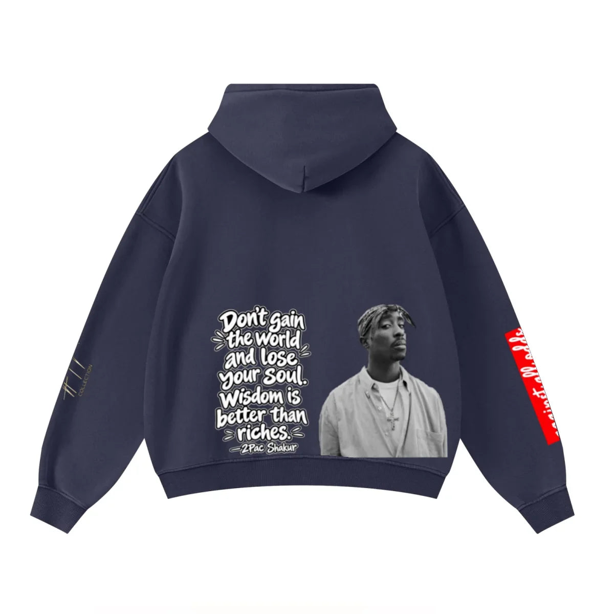 400GSM Unisex Washed Heavyweight Boxy-Fit Hoodie Vintage Royal Blue