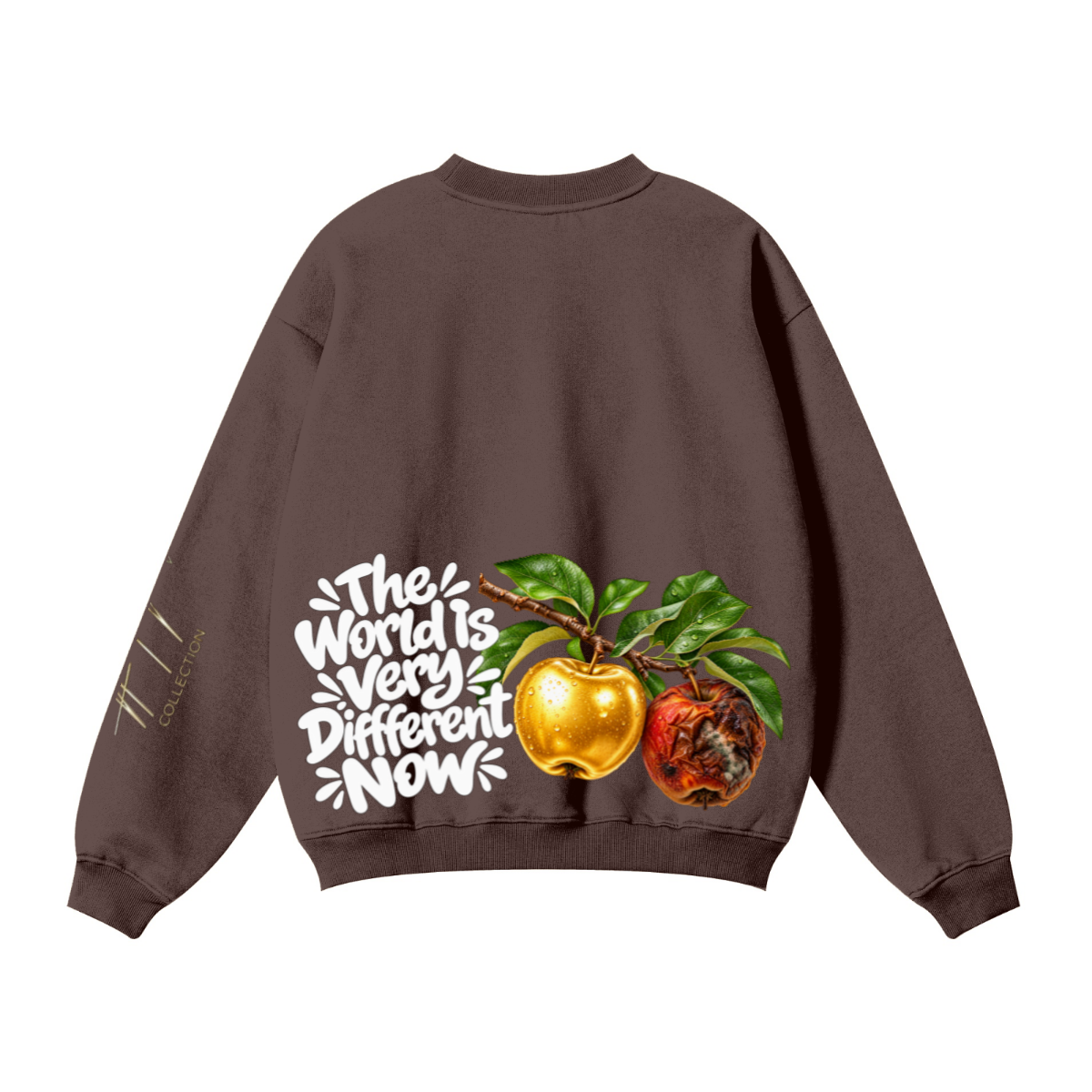 345GSM Women’s Solid-Color Crew Neck  Relaxed Fit Sweatshirt Buff Brown