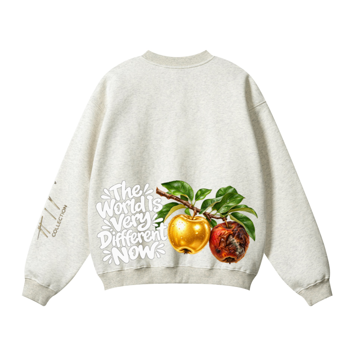 345GSM Women’s Solid-Color Crew Neck  Relaxed Fit Sweatshirt Wheat Ash