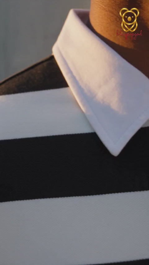 Not so friendly/Color Block Stripe Polo Shirt