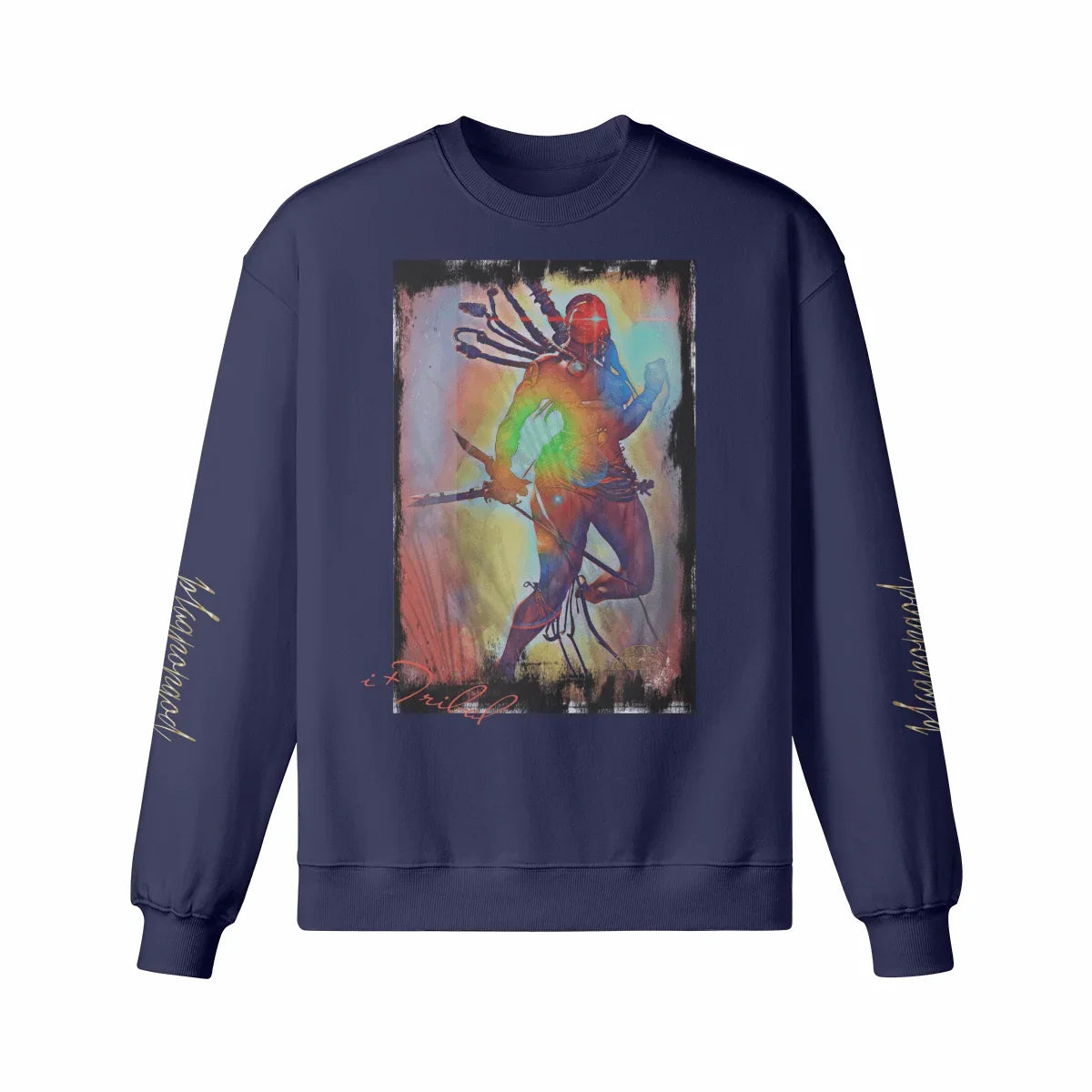 Art Designed Tribal Heavy Crewneck Sweatshirt Collection Stylish Streetwear 100% combed cotton (Cream)