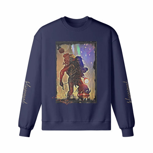 Art Designed Tribal Heavy Crewneck Sweatshirt Collection Stylish Streetwear 100% combed cotton (Black)