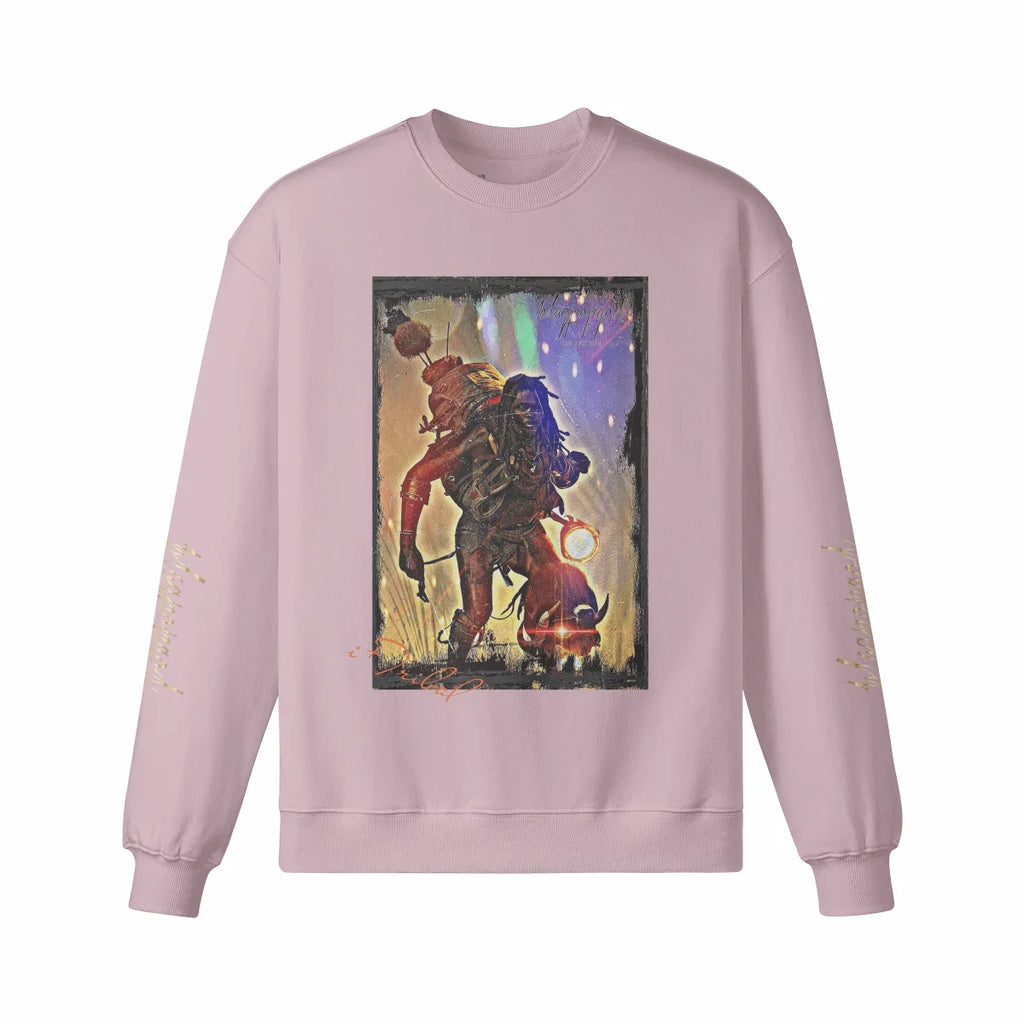 Art Designed Tribal Heavy Crewneck Sweatshirt Collection Stylish Streetwear 100% combed cotton (Black)