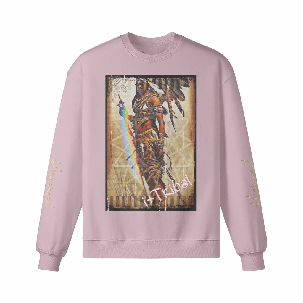 Art Designed Tribal Heavy Crewneck Sweatshirt  (Gray)