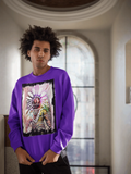Art Designed Tribal Heavy Crewneck Sweatshirt (Purple)